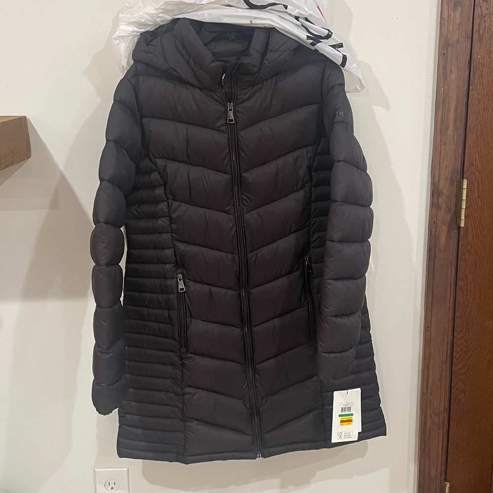 🦁 DKNY Women's Zip-Front Long Coat - Picture 2 of 10
